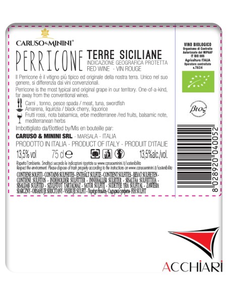 Perricone Naturally Organic Terre Siciliane PGI