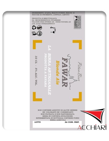 FAWAR Blonde Ale 33 cl Karton mit 20 Flaschen PitanBeer