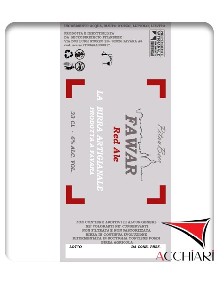 FAWAR Red Ale 33 cl Karton mit 20 Flaschen PitanBeer