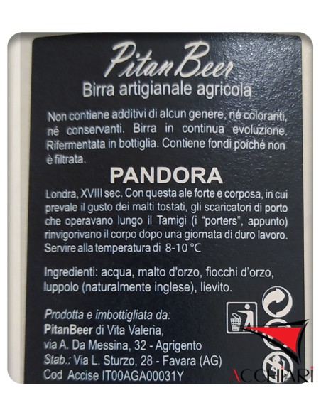 PANDORA Robust Porter 50 cl Carton de 12 bouteilles de PitanBeer