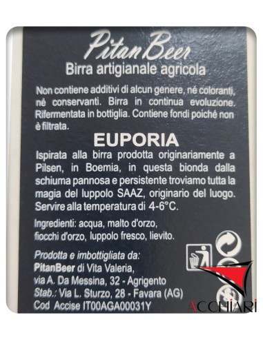 EUPORIA Bohemian Pilsner 50 cl Carton of 12 bottles PitanBeer