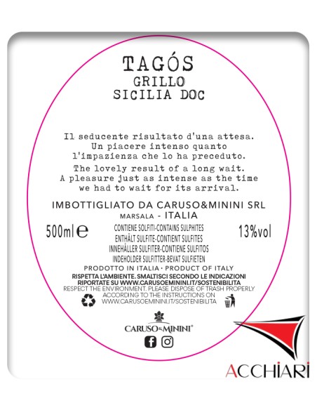 Grillo Late Harvest Tagòs Sicilia DOC 50 cl Caruso e Minini