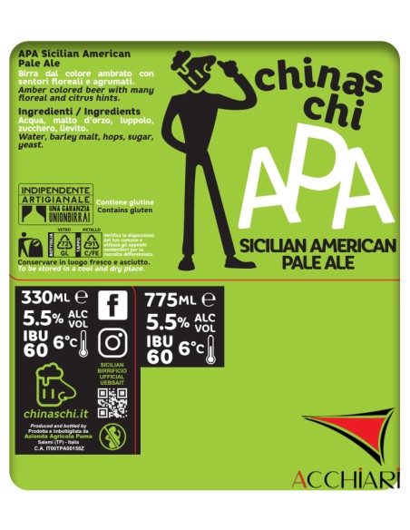 Cerveza Sicilian American Pale Ale, caja de 6 botellas 75 cl