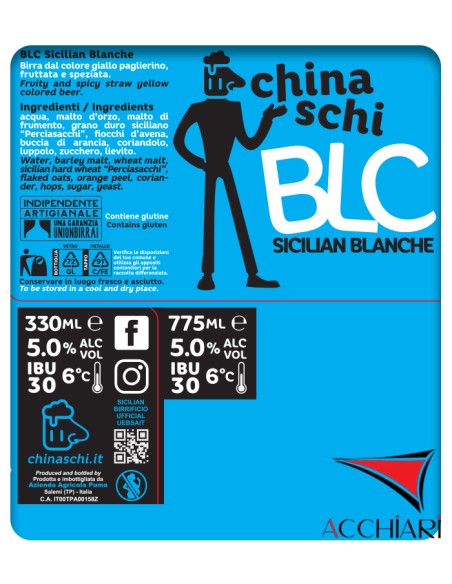 Bière Sicilienne Blanche carton de 12 bouteilles 33 cl