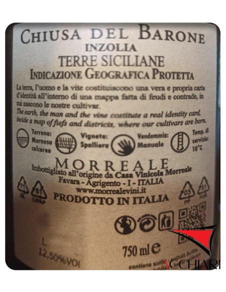 Chiusa del Barone Inzolia IGP Sizilianische Ländereien 75 cl