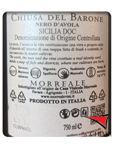 Chiusa del Barone Nero d'Avola DOC Sicilia 75 cl Casa Vinicola