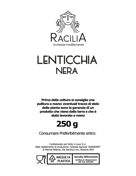 Black lentils 250 gr Racilia