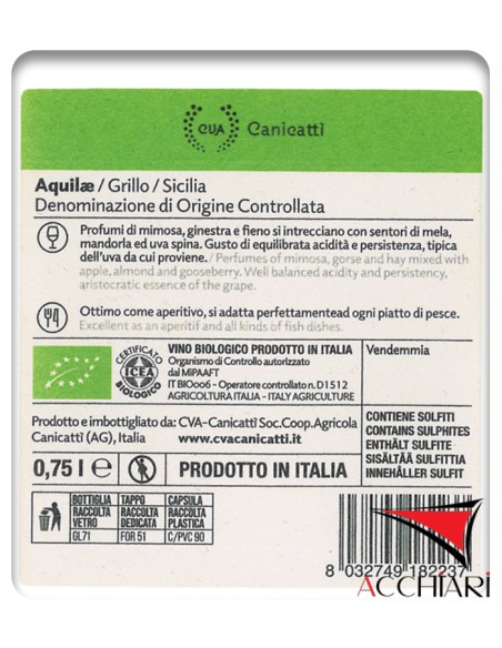 Aquilae Bio Grillo DOC Sicilia 75 cl CVA