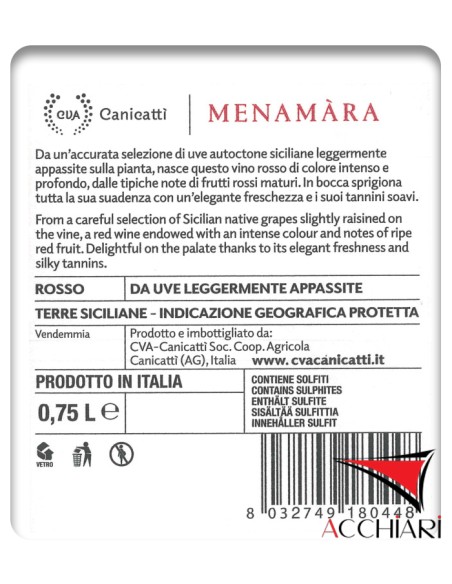 Le Selezioni Menamàra Terre Siciliane IGP 75 cl CVA