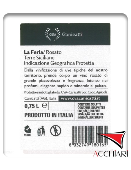 La Ferla Rosato Terre Siciliane PGI 75 cl CVA