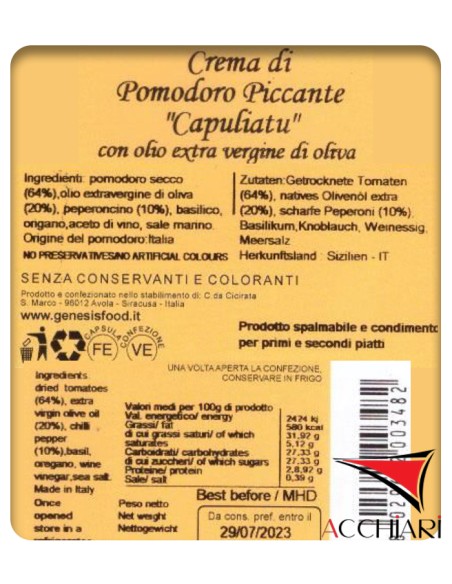 Crema De Tomate Picante 200 gr Génesis