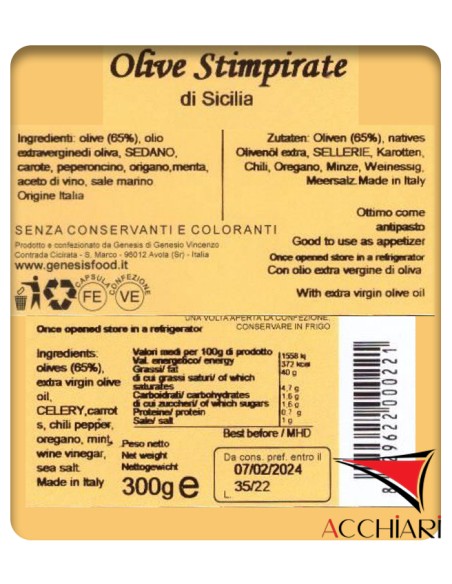 Olives stimulées 300 gr Genesis