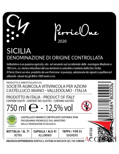 Perricone DOC Sicile 75 cl Castellucci Miano