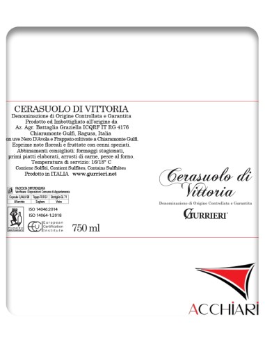 Cerasuolo di Vittoria DOCG 75 cl Gurrieri