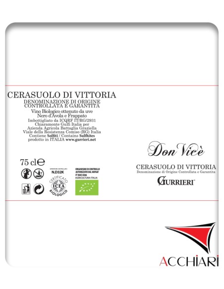 Don Vicè DOCG Cerasuolo di Vittoria Classico Bio 75 cl Gurrieri