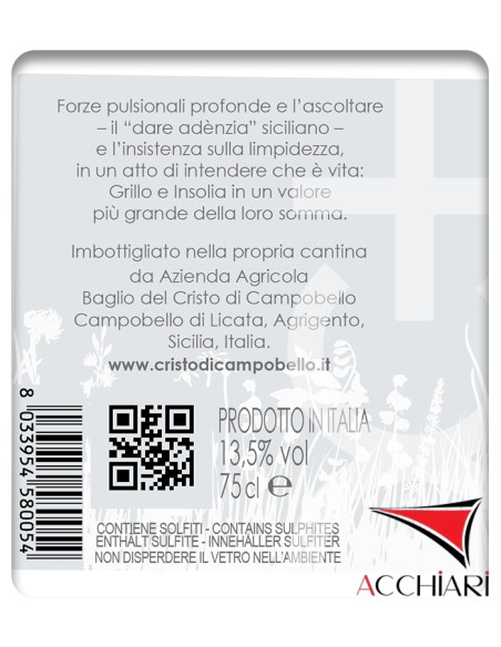 Adènzia Bianco Grillo et Insolia DOC Sicile 75 cl Baglio del