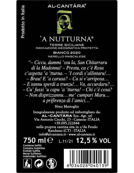 A Notturna IGP Terre Siciliane 75 cl Al Cantàra