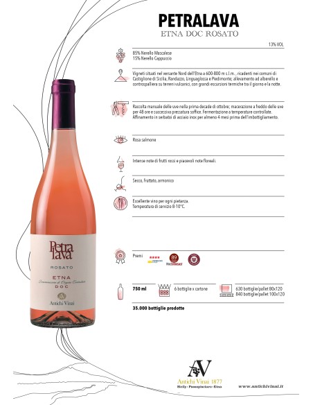 Petralava Etna DOC Rosado 75 cl Antichi Vinai