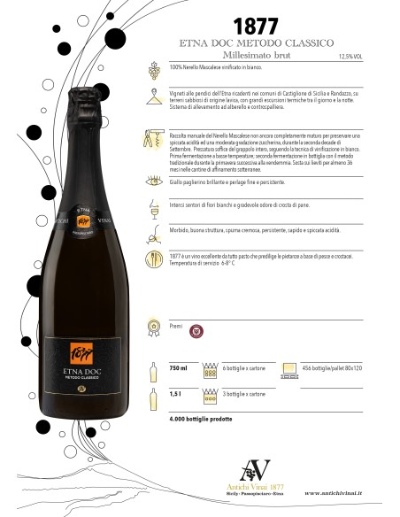 1877 Etna DOC Classic Method Millesimato Brut 75 cl Antichi