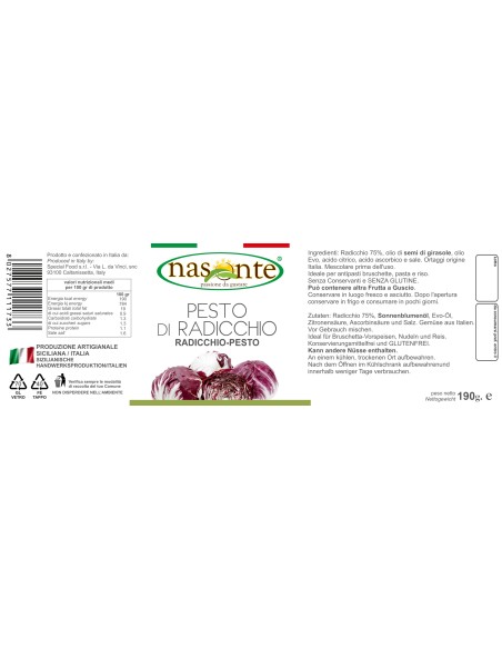 Pesto de achicoria 190 gr Nasonte