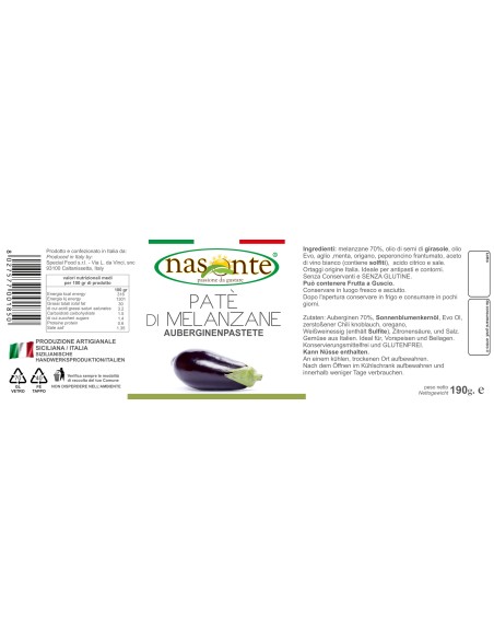 Pâté d'aubergines 190 gr Nasonte