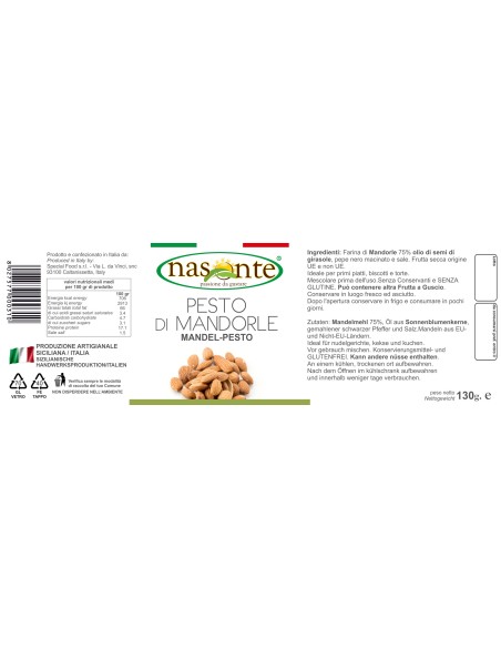 Almond Pesto 130 gr Nasonte