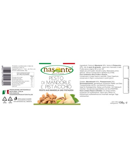 Mandel Pistazien Pesto 130 gr Nasonte