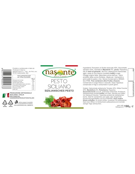 Pesto sicilien 190 gr Nasonte