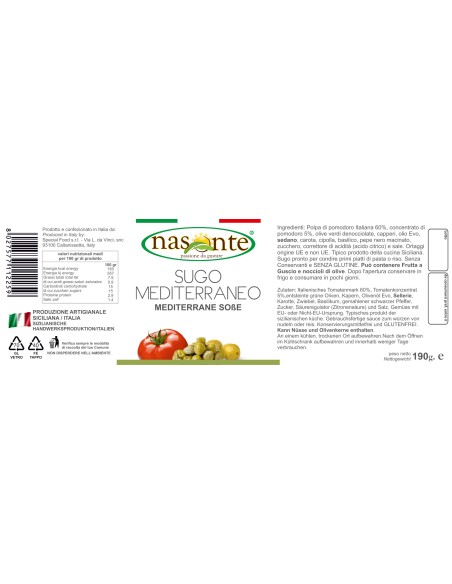 Sauce Méditerranéenne 190 gr Nasonte