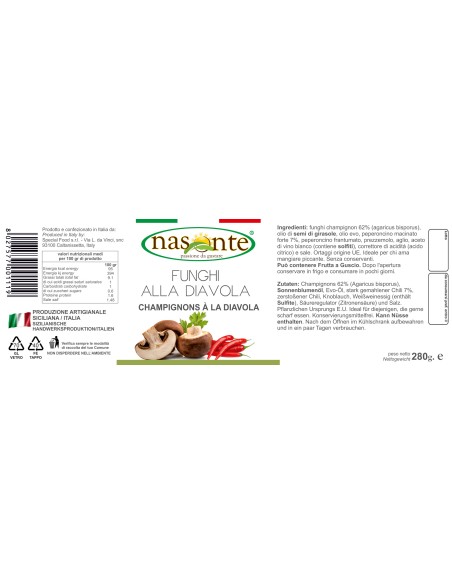 Champignons farcis 280 gr Nasonte