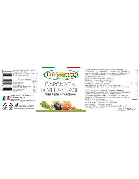 Caponata d'aubergines 280 gr Nasonte