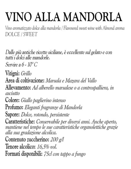 Vino alla Mandorla 75 cl Baglio Baiata Alagna