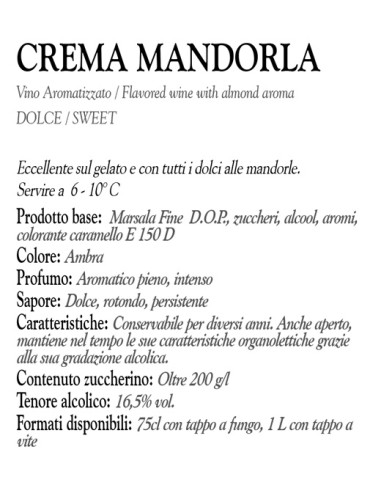 Crema Mandorla 75 cl Baglio Baiata Alagna