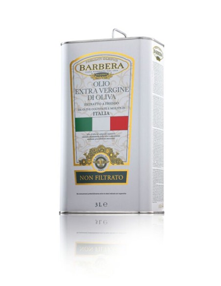 Huile d'Olive Extra Vierge Non Filtrée 100% Italienne 3 litres