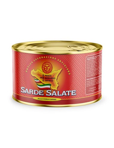 Salted sardines without head 2 kg tin Pesce Azzurro