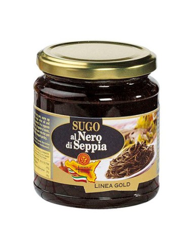 Ready-to-use sauce with squid ink, 200 g jar for Pesce Azzurro