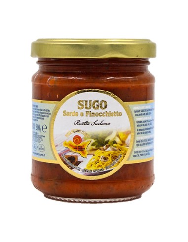 Ready-made pasta sauce with sardines and fennel, 200 g jar