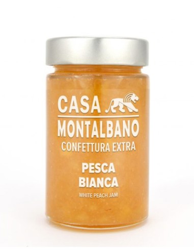 Extra weiße Pfirsichmarmelade 220 gr Casa Montalbano