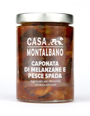 Caponata de berenjena y pez espada 280 gr Casa Montalbano