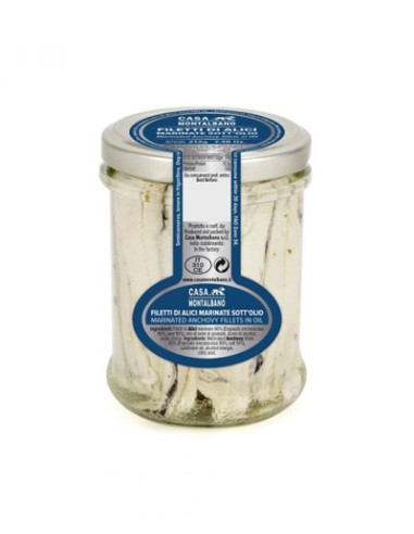 Marinated Anchovy Fillets 212 gr Casa Montalbano