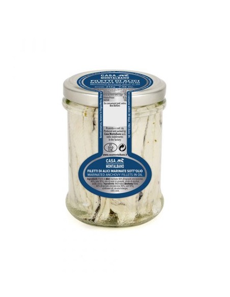 Marinated Anchovy Fillets 212 gr Casa Montalbano