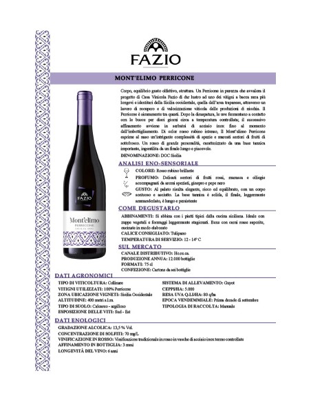 Mont'Elimo Perricone 75 cl Fazio