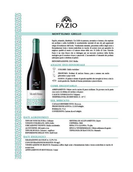 Mont'Elimo Grillo Sicilia DOC 75 cl Fazio