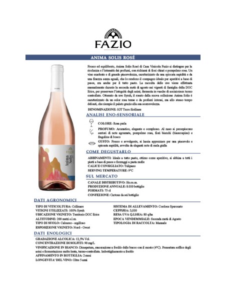 Anima Solis rosado IGT Terre Siciliane 75 cl Fazio