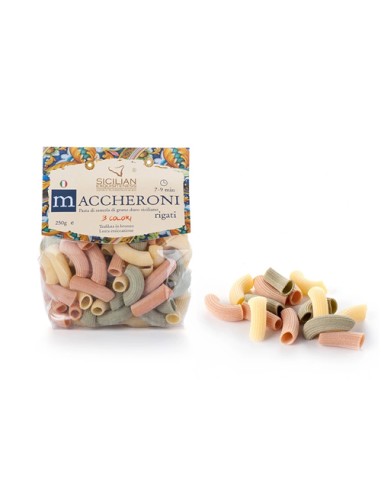 Maccheroni Rigati 3 Colori 250 gr Daidone