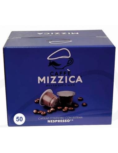 Nespresso kompatible Kapseln 5,5 g, Packung mit 50 Caffè Mizzica