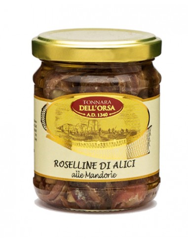 Anchovy roses with almonds in olive oil F.lli Mattina & C.