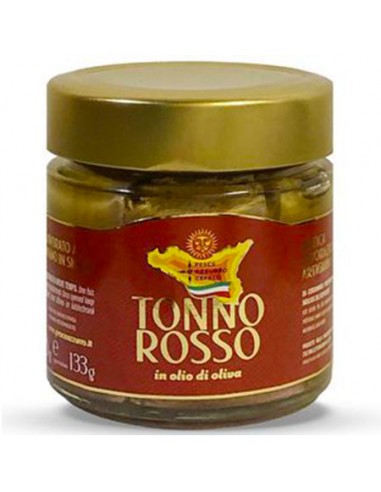 Tonno rosso in olio di oliva (pescato siciliano) 190 gr Pesce