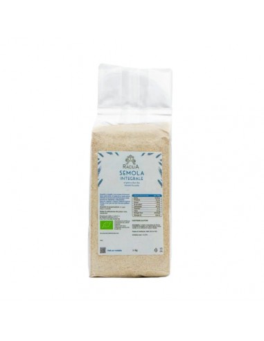 Organic wholemeal durum wheat semolina flour Russello Racilia