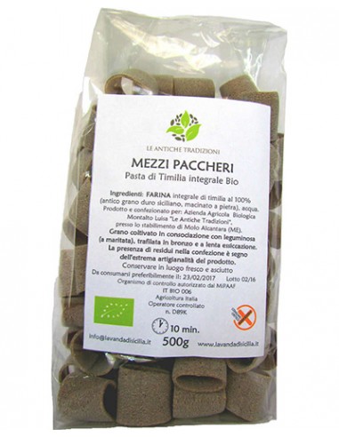 Organic Wholemeal Timilia Mezzi Paccheri 500 gr Le Antiche